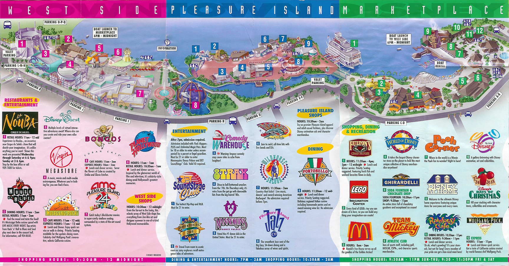 Theme Park Brochures Downtown Disney Theme Park Brochures