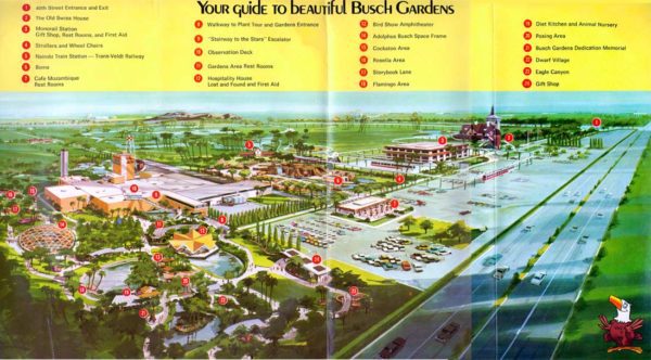 Busch Gardens Tampa Map 1960