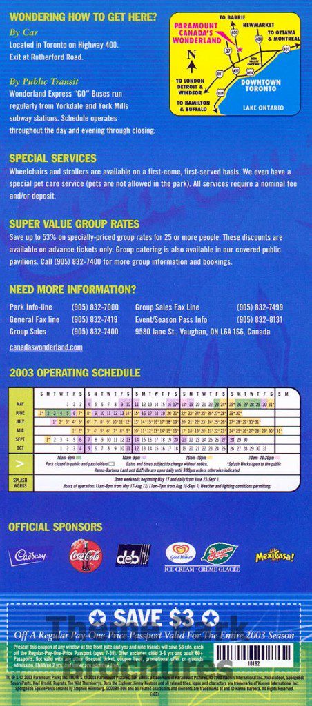 Paramount's Canada's Wonderland Brochure 2003_7