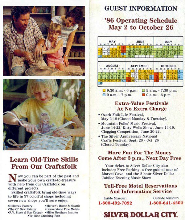 Silver Dollar City Map and Brochure (1986 - 2023) | ThemeParkBrochures.net