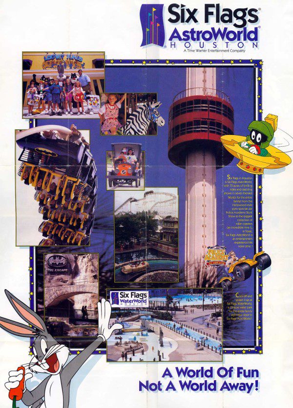 Six Flags AstroWorld Map and Brochure (1968 - 2005 ...