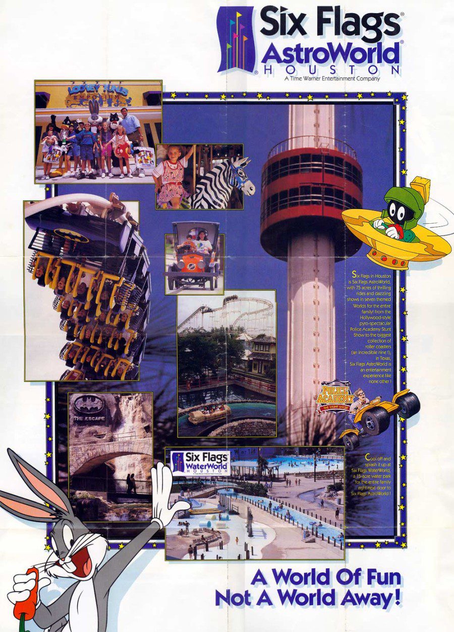 Six Flags AstroWorld Map and Brochure (1968 - 2005 ...