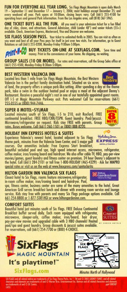 Six Flags Magic Mountain Brochure 2005_4