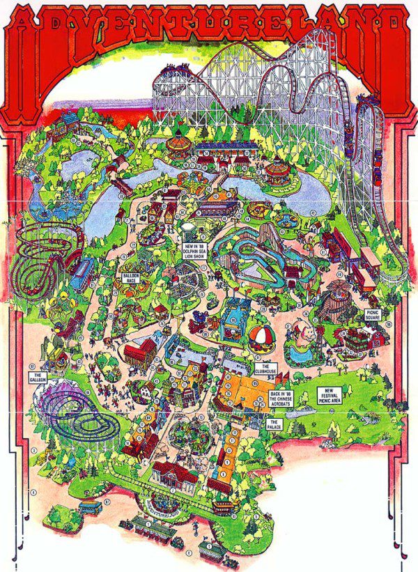 Adventureland Map 1988