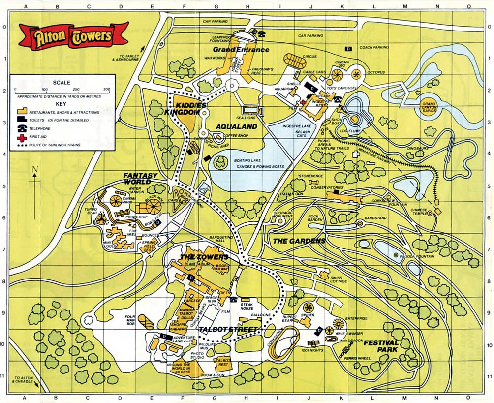 Map Of Alton Towers Theme Park