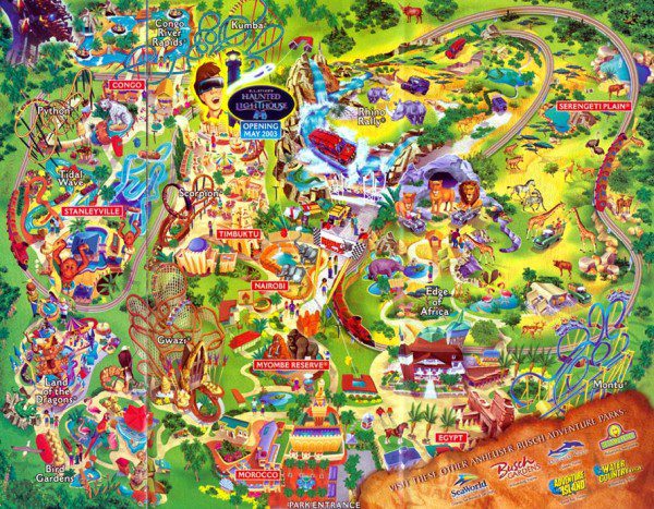 Busch Gardens - Tampa Map 2003