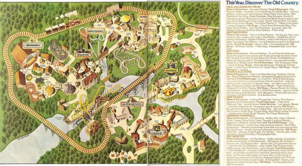 Busch Gardens - The Old Country Map 1979