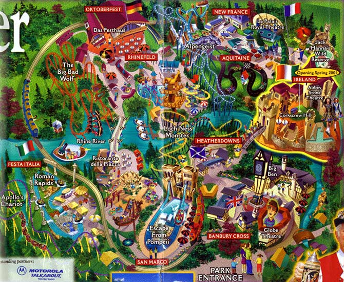 Busch Gardens Williamsburg Map 2001