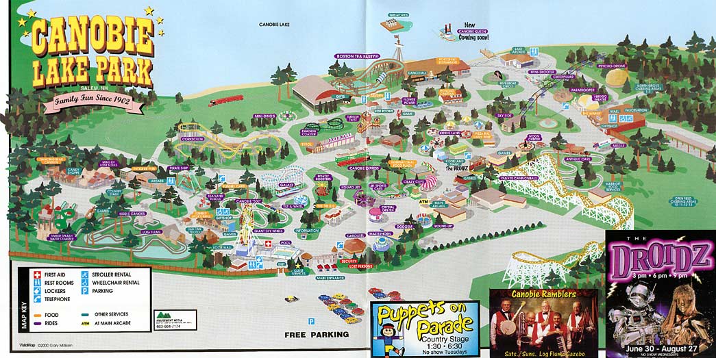 Theme Park Brochures Canobie Lake Park Map 2000