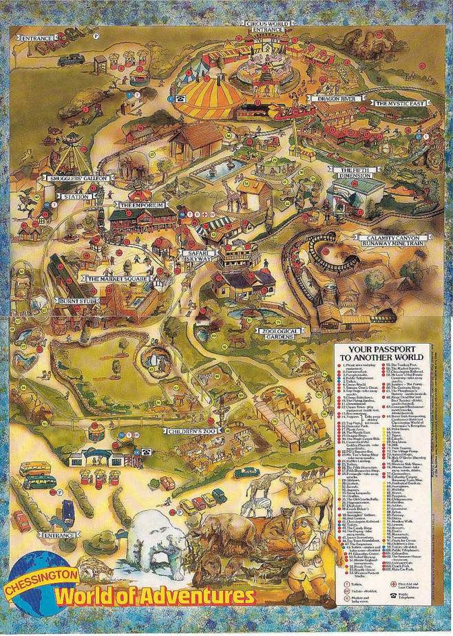 Chessington World of Adventures Map 1987