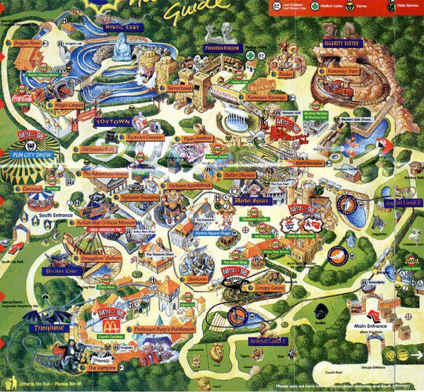 Chessington World of Adventures Map 1998