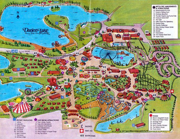 Darien Lake Map 1988