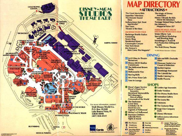 Disney MGM Studios Map 1991