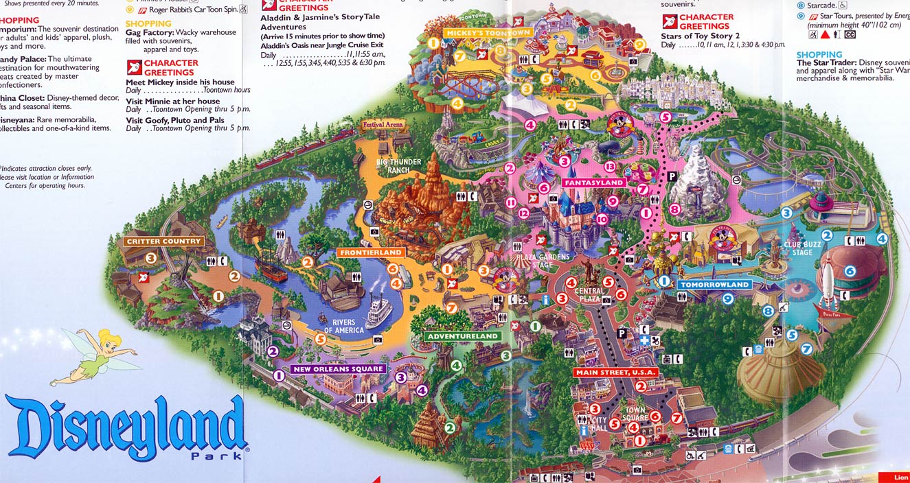 Theme Park Brochures Disneyland Map 2004 - Theme Park Brochures
