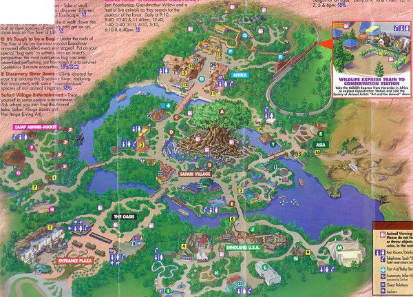 Disney's Animal Kingdom Map 1998