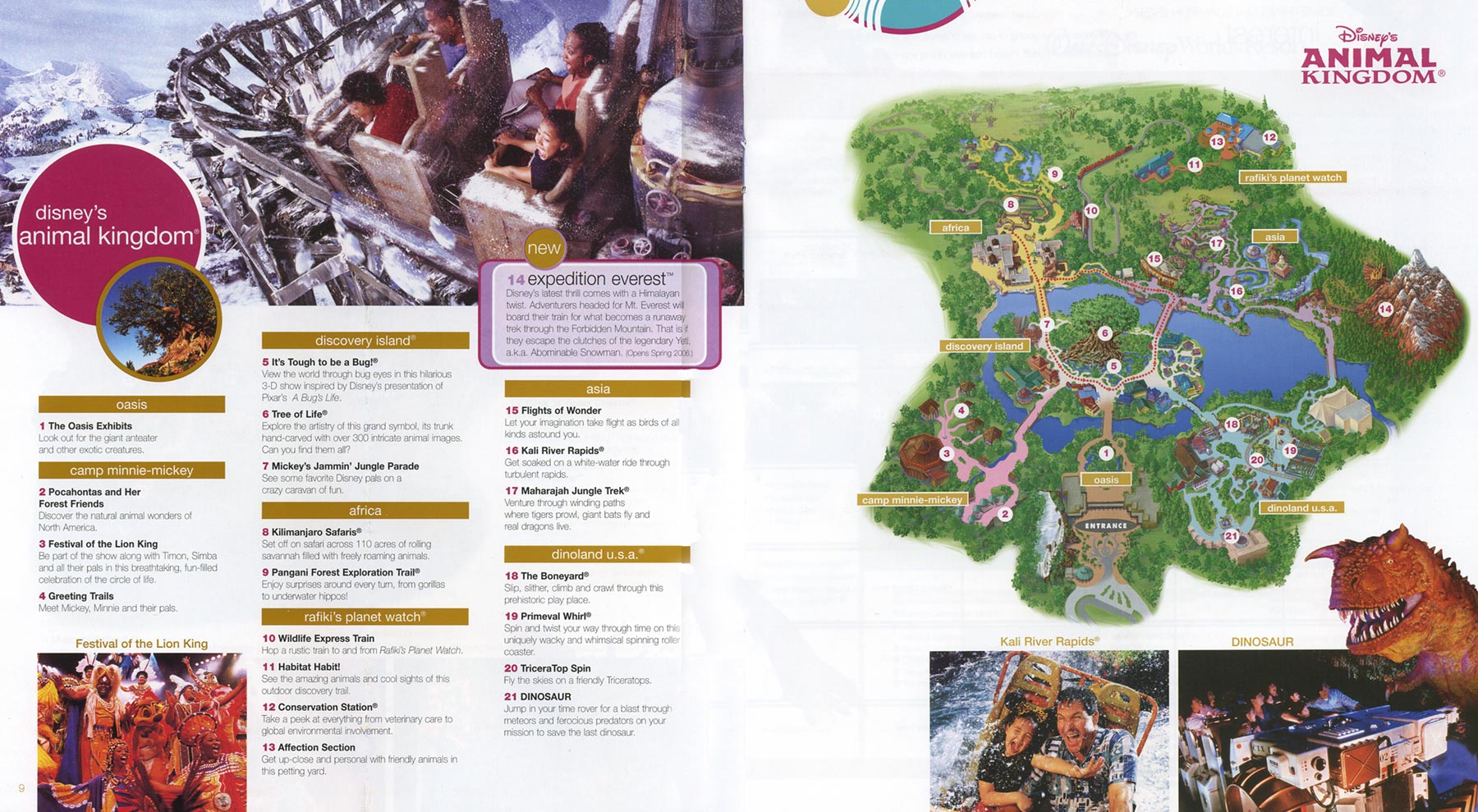 Disney’s Animal Kingdom Theme Park Map and Brochure (1998 – 2023)