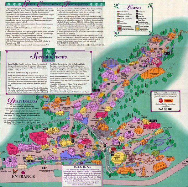 DollyWood Map 1994