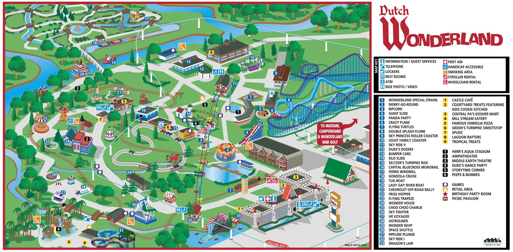 Theme Park Brochures Dutch Wonderland Map 2007 Theme Park Brochures