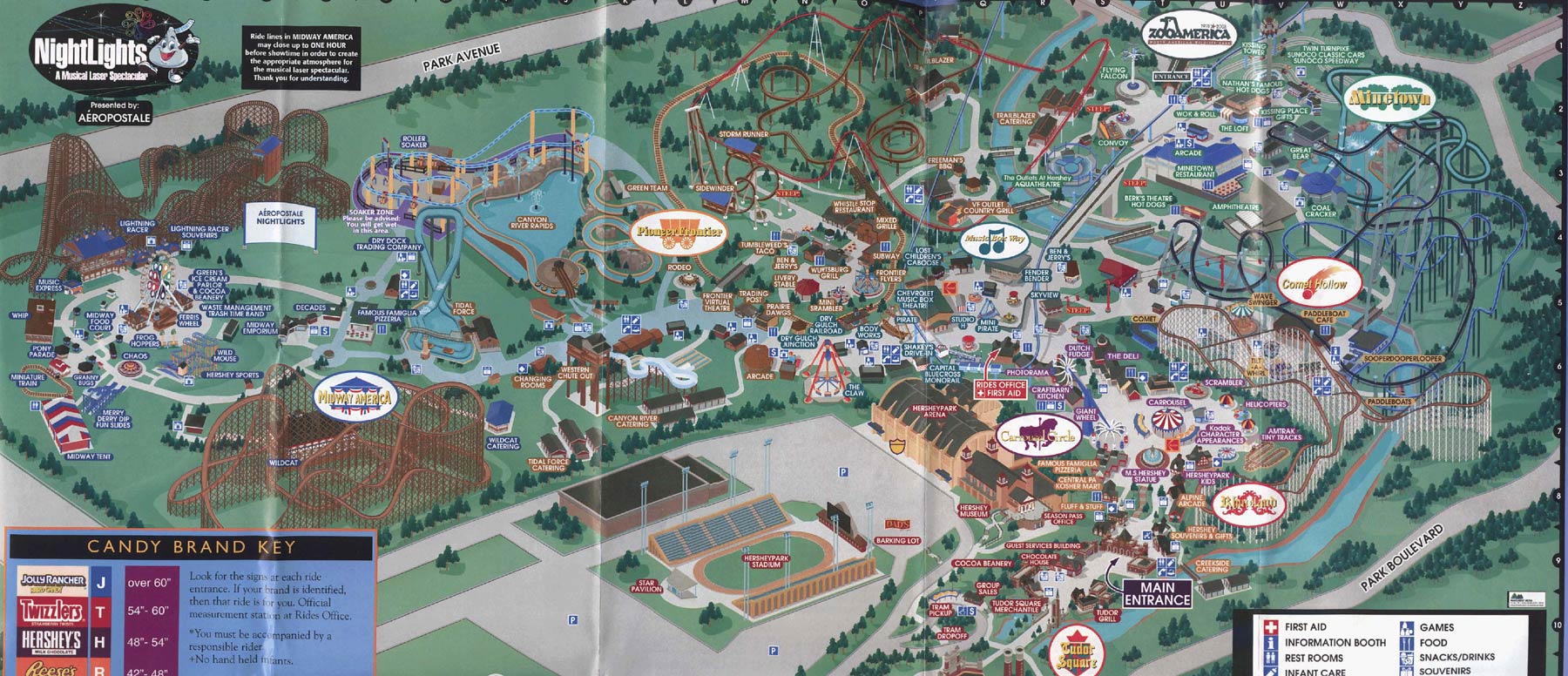 Theme Park Brochures HersheyPark Map 2004