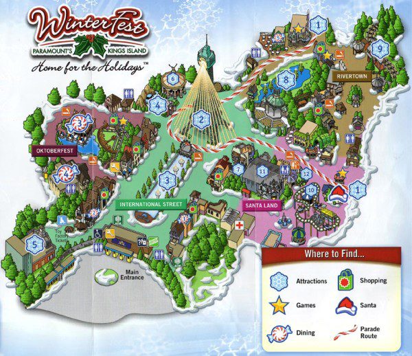 Paramount's Kings Island Winterfest Map 2005