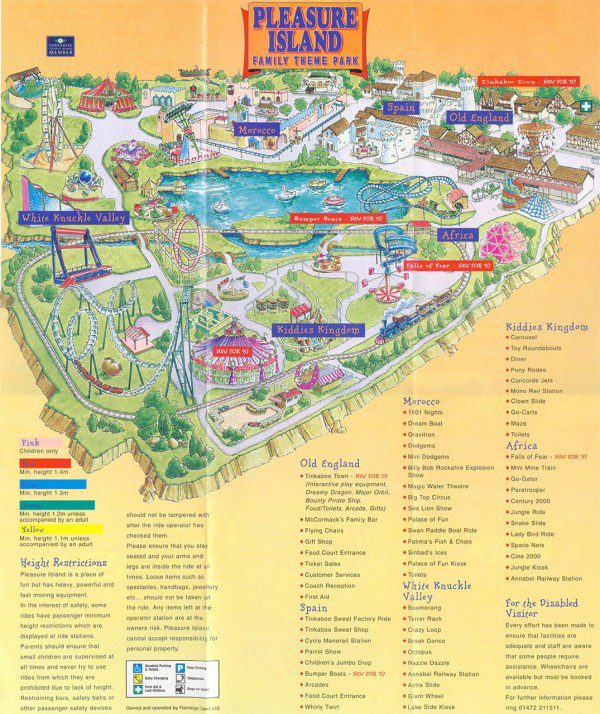 Pleasure Island Family Theme Park Map 1997
