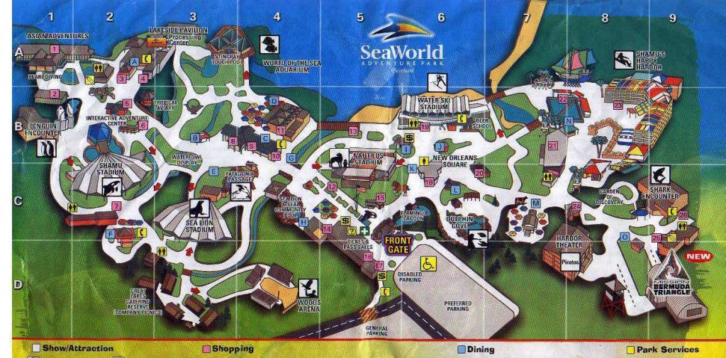 SeaWorld Ohio Map 2000