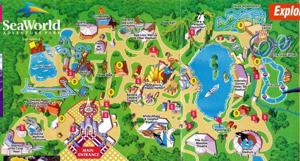 seaworld san antonio map Theme Park Brochures Sea World San Antonio Theme Park Brochures