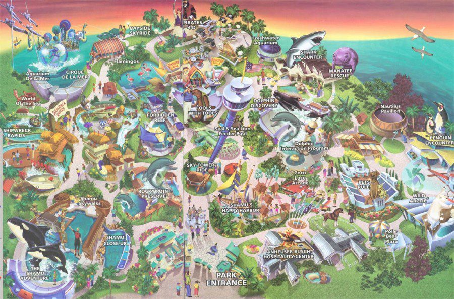 SeaWorld San Diego Map and Brochure - Sea World San Diego Map 2004 900x593 
