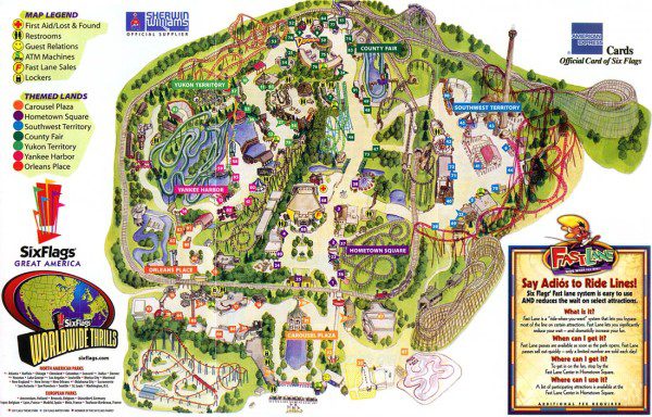 Six Flags Great America Map 2003