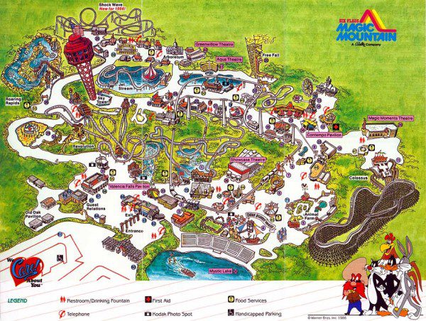 Six Flags Magic Mountain 2016 Valencia CA Park Map 
