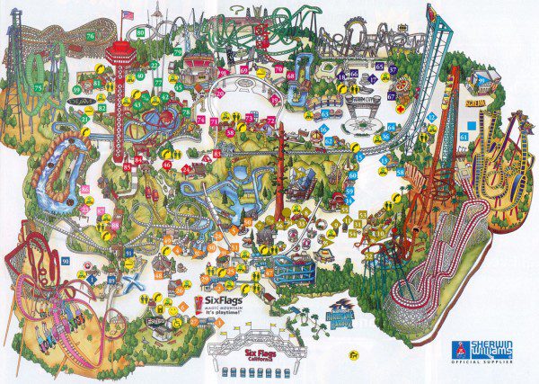 Six Flags Magic Mountain Map 2005