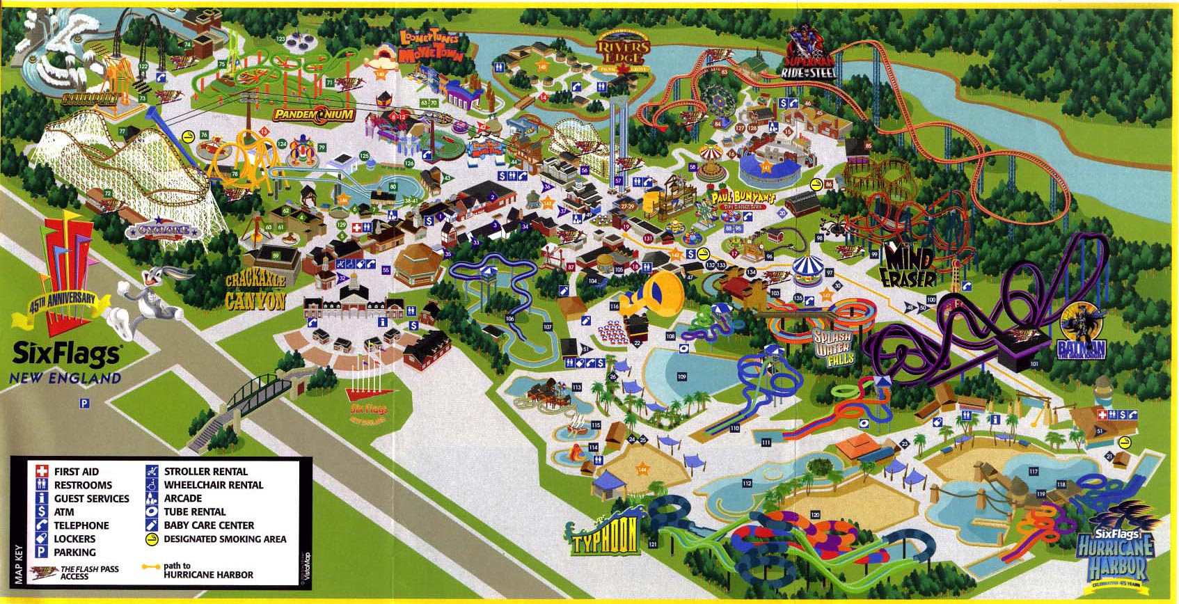 Six Flags New England Map 2006
