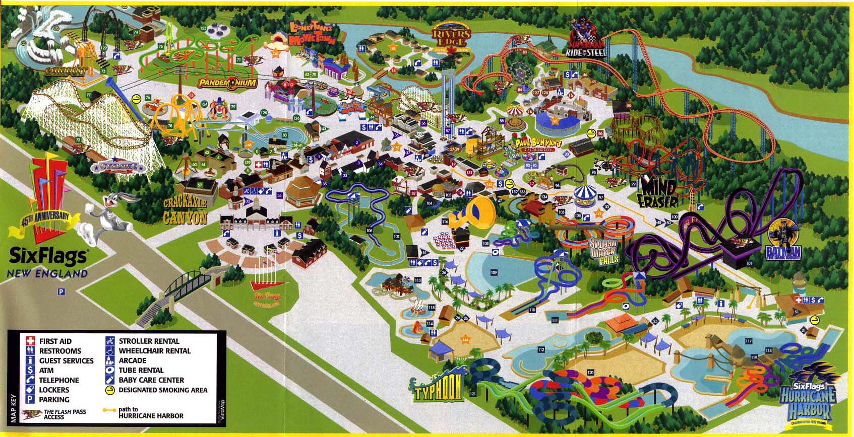 six flags map 2022