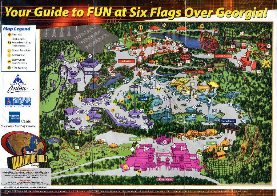 Six Flags Over Georgia Map and - Six Flags Over Georgia Map 2002 900x637 