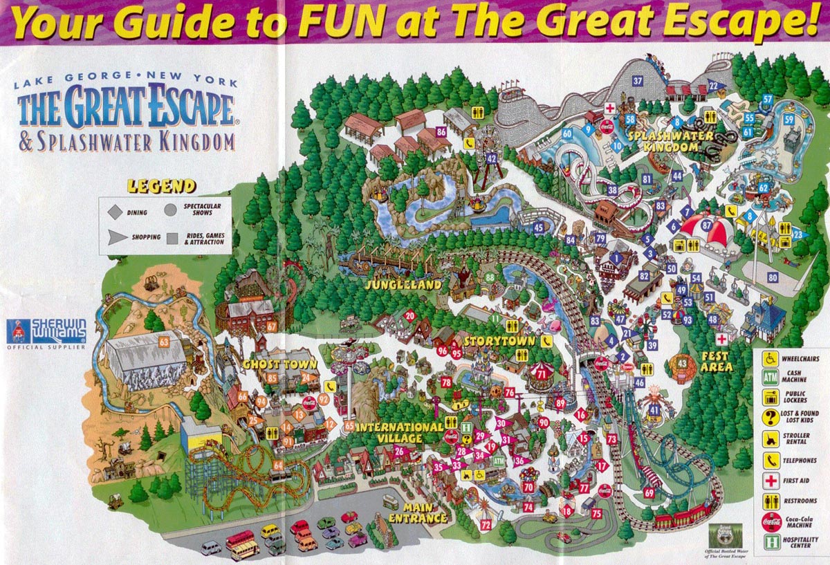 Theme Park Brochures Escape Map 2004 | ThemeParkBrochures.net
