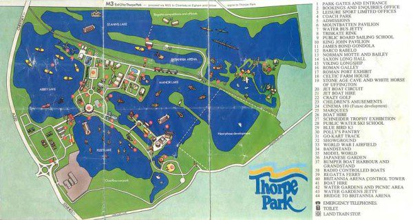 Thorpe Park Map 1981