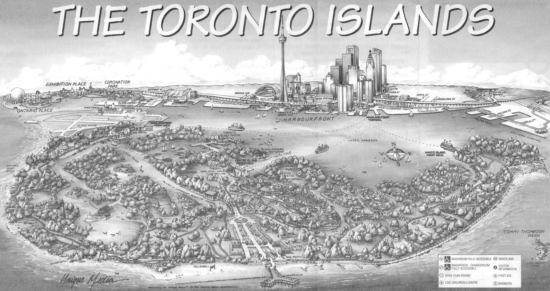 Toronto Islands Map 2001