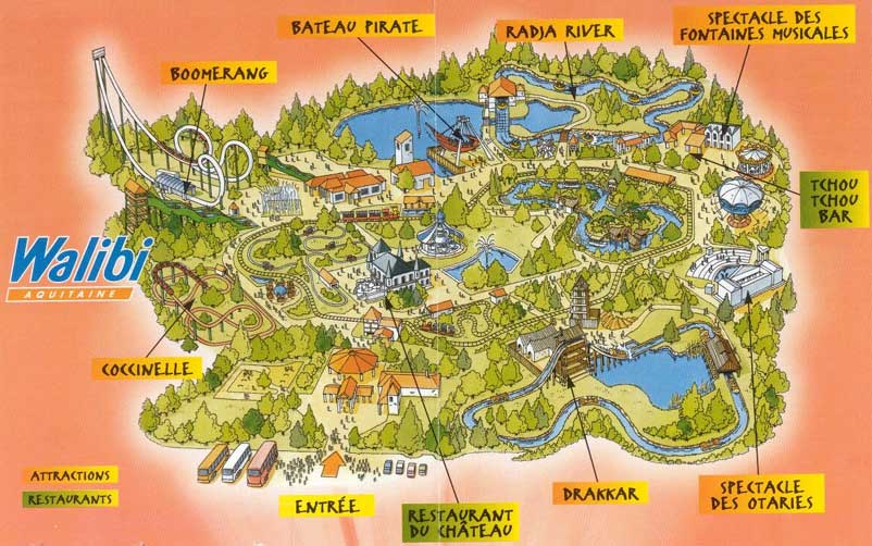 Walibi Aquitane Map 2000