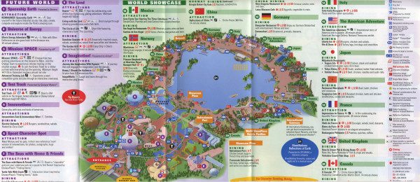 Walt Disney World EPCOT Map 2008