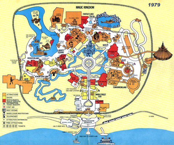 Walt Disney World Magic Kingdom Map 1979