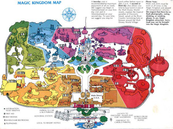Walt Disney World Magic Kingdom Map 1981