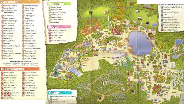 Wild Adventures Map 2010