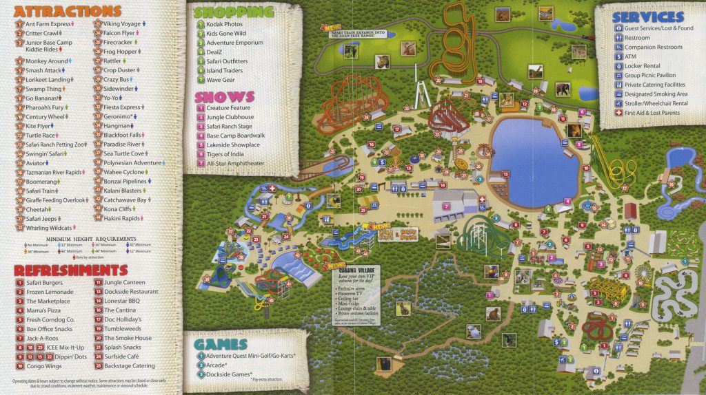 Wild Adventures Map 2011