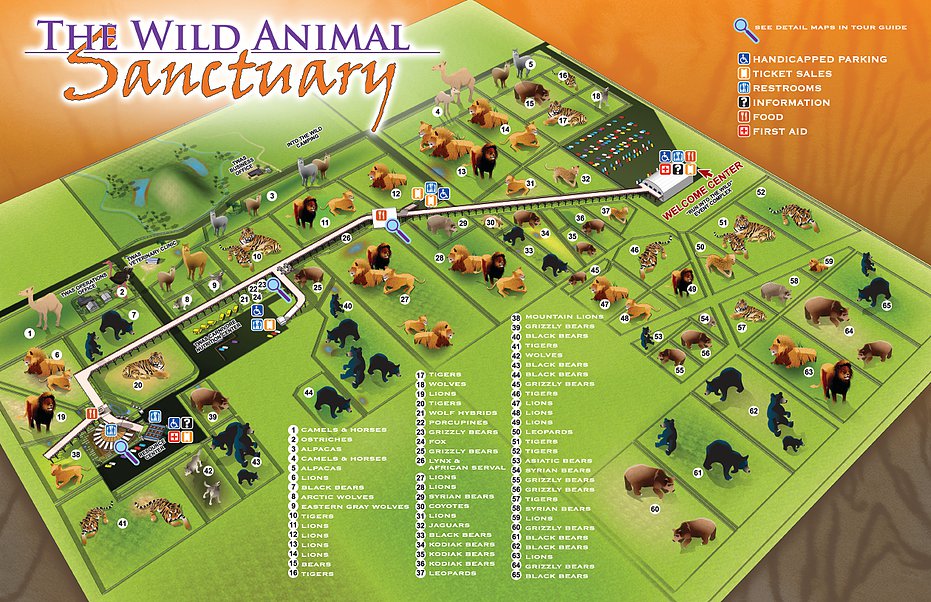 The Wild Animal Sanctuary Map 2018