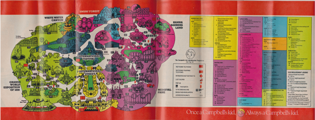 Canada's Wonderland Map 1986