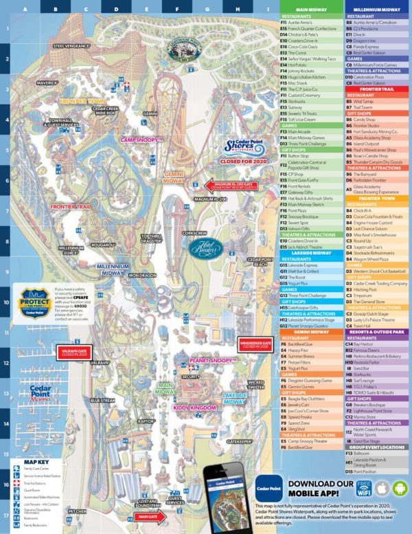 Cedar Point 2022 Calendar Theme Park Brochures Cedar Point Map 2021 - Free Download - Theme Park  Brochures
