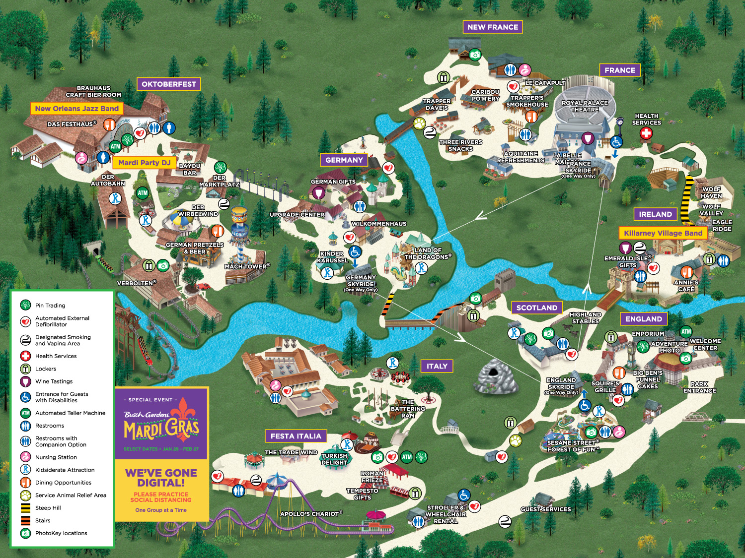 Theme Park Brochures Busch Gardens Williamsburg Map 2022 Theme Park