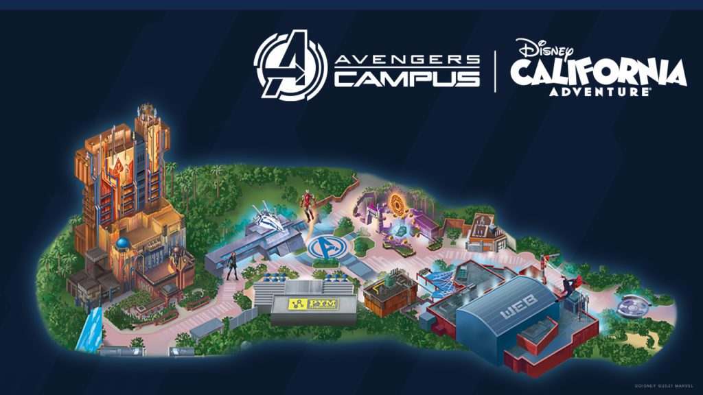 Avengers Campus at Disneyland 2022 map