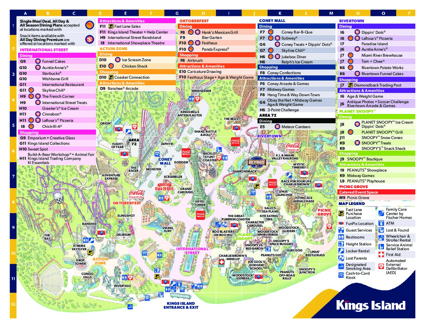 Kings Island Park Map 2022