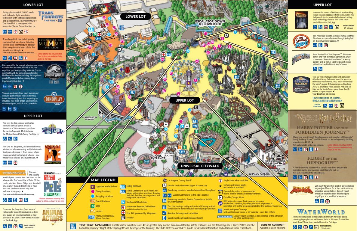 Universal Studios Hollywood Printable Map - Captain Printable Calendars